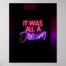 Paars-roze tekstkunst Het was allemaal een droomte Poster