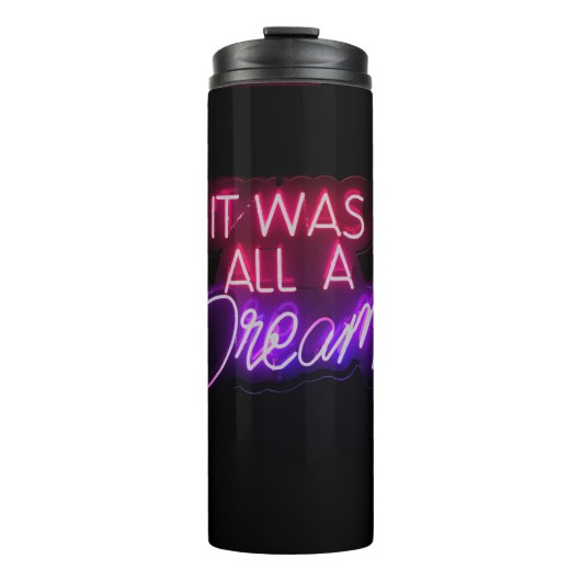 Paars-roze tekstkunst Het was allemaal een droomte Thermosbeker (Voorkant)