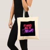 Paars-roze tekstkunst Het was allemaal een droomte Tote Bag (Voorkant (product))