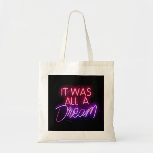 Paars-roze tekstkunst Het was allemaal een droomte Tote Bag (Voorkant)