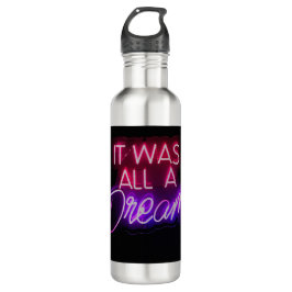 Paars-roze tekstkunst Het was allemaal een droomte Waterfles