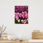 Paars & Roze Tulip Garden Bed, Oregon Poster (Keuken)