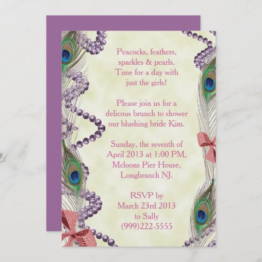 Paars/Roze uitnodiging tot inschrijving (Voorkant / Achterkant)