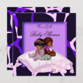 Paars roze van het Amerikaanse Baby shower Kaart (Voorkant / Achterkant)