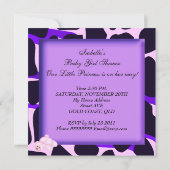 Paars roze van het Amerikaanse Baby shower Kaart (Achterkant)