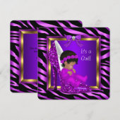 Paars roze van het Amerikaanse Baby shower Kaart (Voorkant / Achterkant)