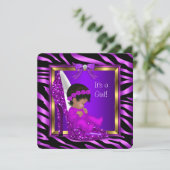 Paars roze van het Amerikaanse Baby shower Kaart (Staand voorkant)