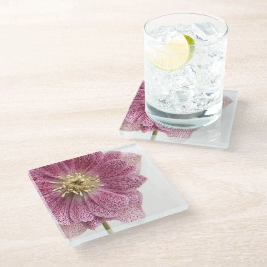 Paars roze ventilator Onderzetter van glas Glazen Onderzetter (Schuin)