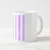 Paars & Roze Verticale Strepen Monogram Grote Koffiekop (Voorkant rechts)
