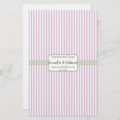 Paars-roze, verticale stripe zeep — papierblad (Voorkant / Achterkant)