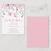 Paars-roze vlindervlinderboekaanvraag informatiekaartje (Voorkant / Achterkant)