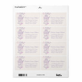 Paars roze vogelkooi trouwlabel etiket (Full Sheet)
