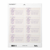 Paars roze vogelkooi trouwlabel etiket (Full Sheet)