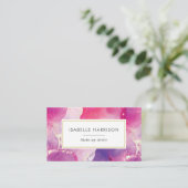 Paars roze waterverf visitekaartje (Staand voorkant)