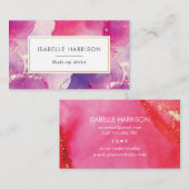 Paars roze waterverf visitekaartje (Voorkant / Achterkant)