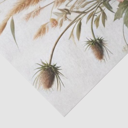 Paars Roze Wilde Bloemen Tissuepapier (Detail)