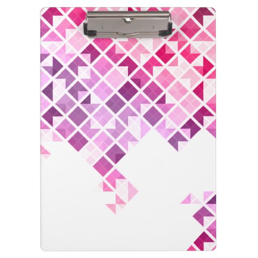 Paars, Roze & Wit Geometrisch Patroon Klembord (Voorkant)