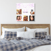 Paars roze witte fotocollage monogram canvas afdruk (Insitu (Slaapkamer))