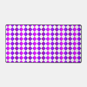 Paars Roze Witte Ruitjes Diamant Patroon Bureaumat