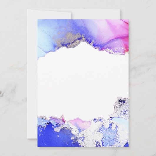 Paars Roze Zilver Abstract Trouwen Save The Date (Achterkant)