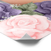 Paars Roze Zilver Foto Herdenking Funeral Bord Poster (Hoek)