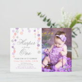 Paars roze zilver Glitter Birthday-uitnodiging Kaart (Staand voorkant)