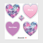 Paars, roze, zwart en blauw inktpatroon sticker (Vel)