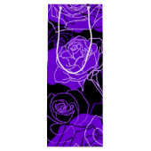 Paars Rozen flora wijn tong Cadeautas (Achterkant)