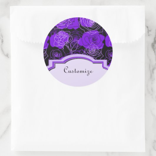 Paars Rozen Koolkruideniers Ronde Sticker (Tas)