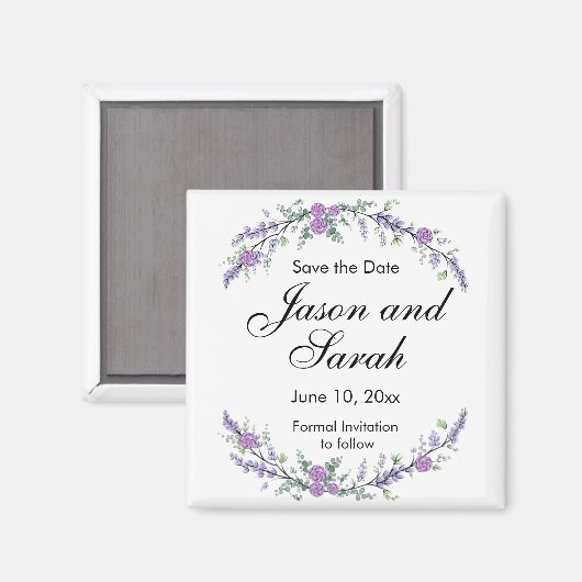 Paars rozen magnet (Voorkant / Achterkant)