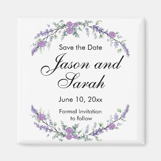 Paars rozen magnet (Voorkant)