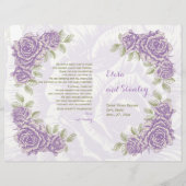 paars rozen trouwvouwprogramma (Voorkant)