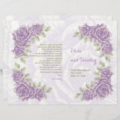 paars rozen trouwvouwprogramma (Voorkant / Achterkant)