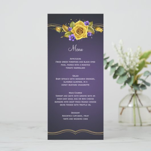 Paars rozen Violet Gold Menu (Staand voorkant)