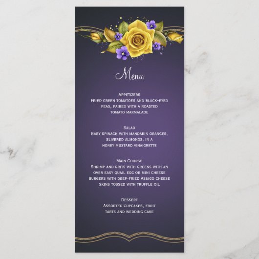 Paars rozen Violet Gold Menu (Voorkant)