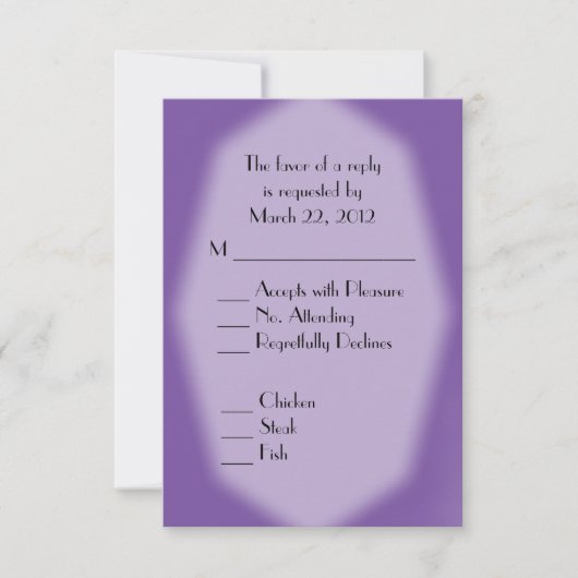 Paars RSVP met menuopties Kaartje (Voorkant)