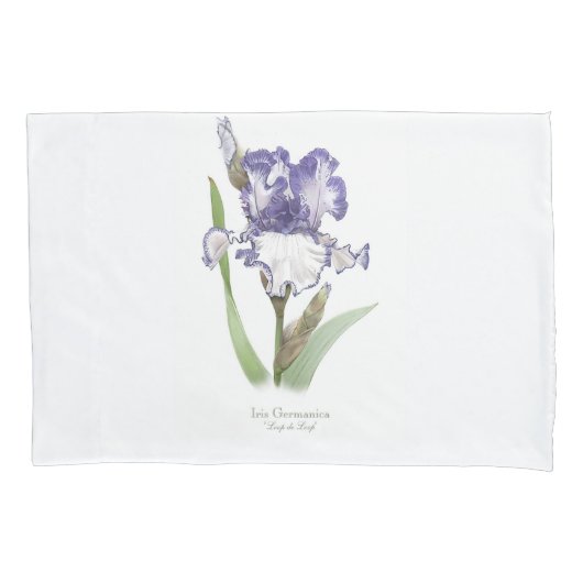 Paars Ruffled Iris Kussensloop (Voorkant)