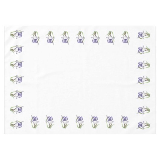Paars Ruffled Iris Tafelkleed (Voorkant (Horizontaal))