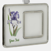 Paars Ruffled Iris Verzilverd Omlijst Ornament (Rechts)