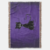 Paars ruige zwarte kat deken (Voorkant Verticaal)