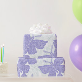 Paars ruitvlinder cadeaupapier