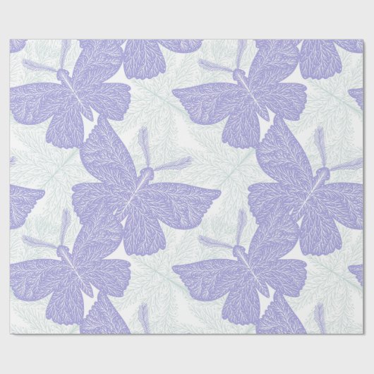 Paars ruitvlinder cadeaupapier (Vlak)