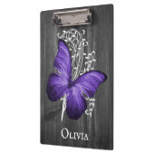 Paars Rustic Butterfly - gepersonaliseerd klembord (Links)
