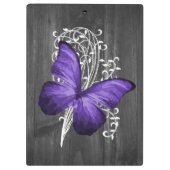 Paars Rustic Butterfly - gepersonaliseerd klembord (Achterkant)