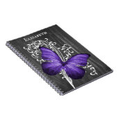 Paars Rustic Butterfly - Gepersonaliseerd Notitieb Notitieboek (Rechterzijde)