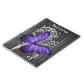 Paars Rustic Butterfly - Gepersonaliseerd Notitieb Notitieboek (Linkerzijde)