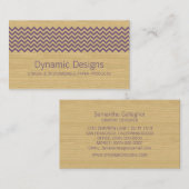 Paars Rustic Chevron Visitekaartje (Voorkant / Achterkant)