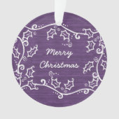 Paars Rustic Holly AcrylOrnament Ornament (voorkant)