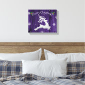 Paars Rustisch kerstreïndeercanvas afdrukken (Insitu (Slaapkamer))