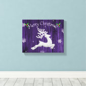 Paars Rustisch kerstreïndeercanvas afdrukken (Insitu (Houten vloer))